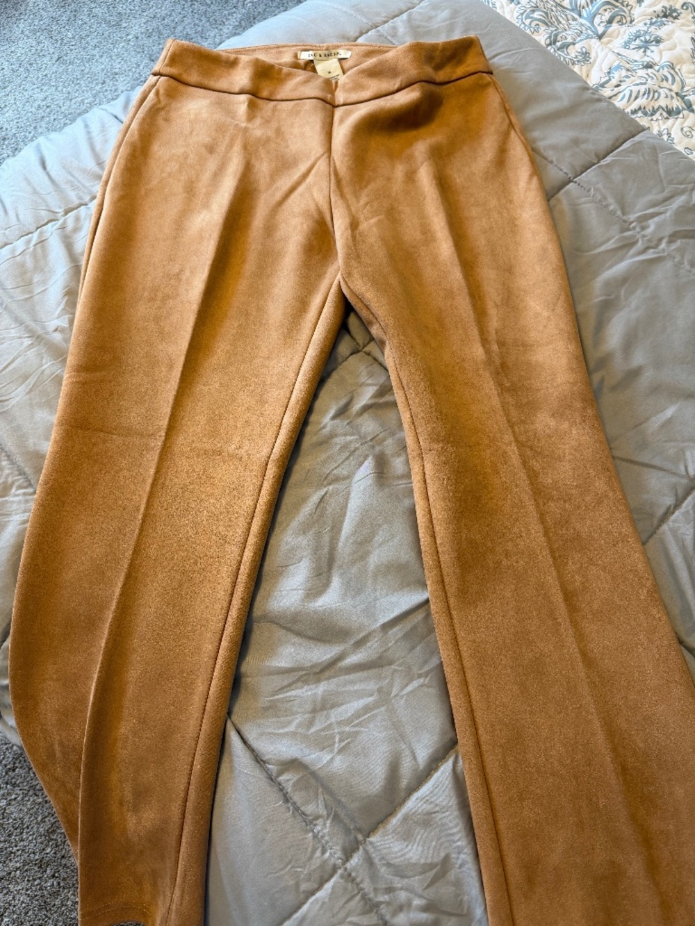 Suede-like tan pants - medium